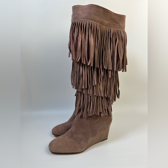 BRUNO MAGLI Fringed suede knee-high boots size 37 - Picture 3 of 16